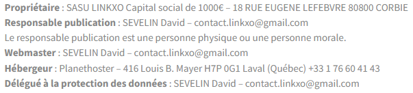 Mentions légales 1 Mentions légales